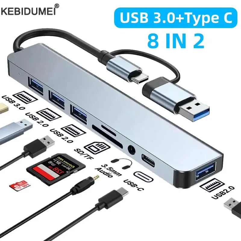 USB 3.0 Type C Adapter Docking Ststion USB 2.0 Port